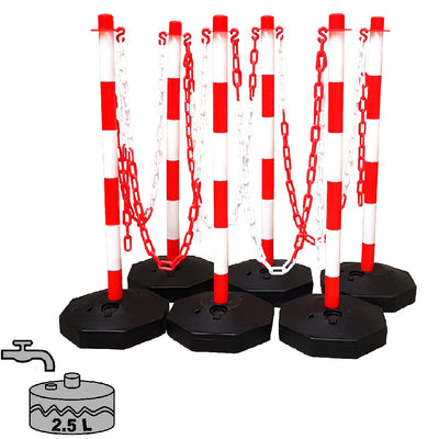 KIT 6 Poteaux PVC Rouge Blanc - EQUIPEMENTECH 