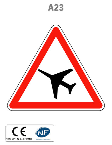 Panneau A23 Traversée d'une aire de danger aérien