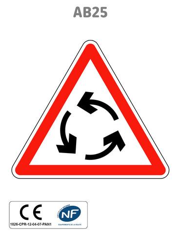 Panneau AB25 Carrefour à sens giratoire