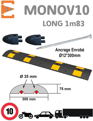 Ralentisseur Monobloc 10km/h H75mm EQUIPEMENTECH