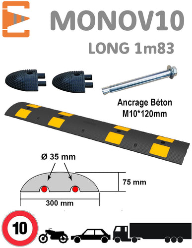 Ralentisseur Monobloc 10km/h H75mm EQUIPEMENTECH