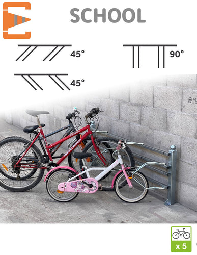 Racks Range Vélos Modulaires SCHOOL à 90° ou 45°