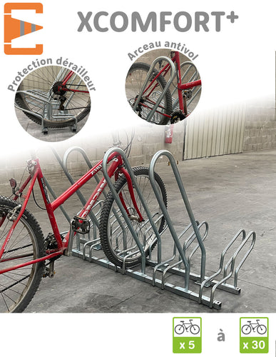 Système range vélo râtelier inclinable 5 vélos garage pratique au