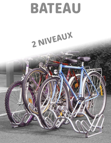 Râtelier au sol 2 niveaux - 5 vélos