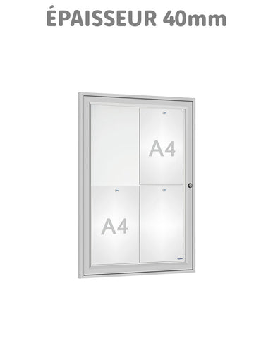 Vitrine d'affichage épaisseur 40mm 