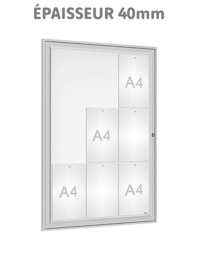 Vitrine d'affichage épaisseur 40mm 