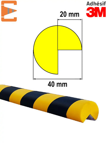 Protection d'angle 90° en caoutchouc